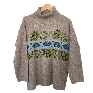 Oilily Cottage Core Wool Turtleneck Sweater Large